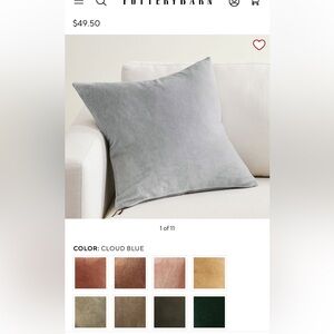 Pottery Barn cushion covers, pale gray